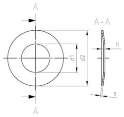 DIN 2093 1.4310 20X8,2X0,5 (VPE 100 Stk)