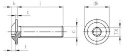 ISO 7380-2 A2 M 6X14/14 TX30 (Pack of 500)